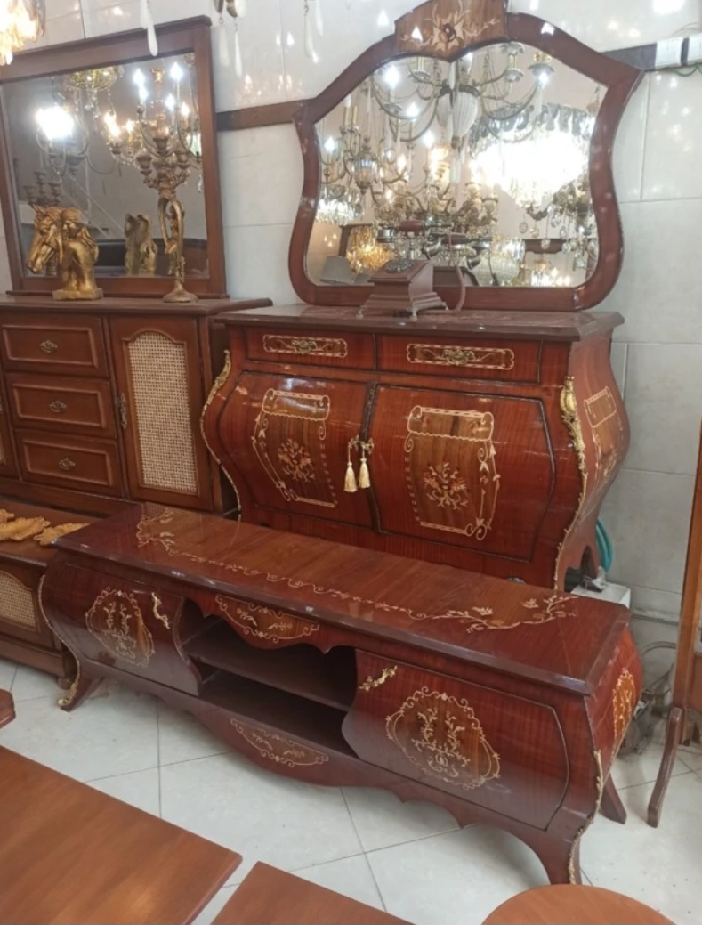 آینه کنسول معرق چوبی رنگ سفارشی کد۲